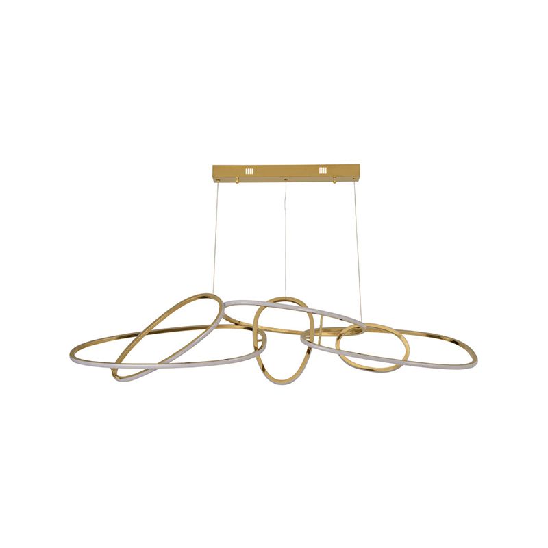 Strip Shape Island Lamp LED Island Hanging Light with Silica Gel Shade for Dining Room