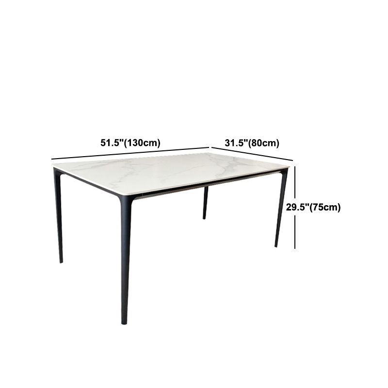 Rectangle Dining Table White Stone Modern Dining Table for Home
