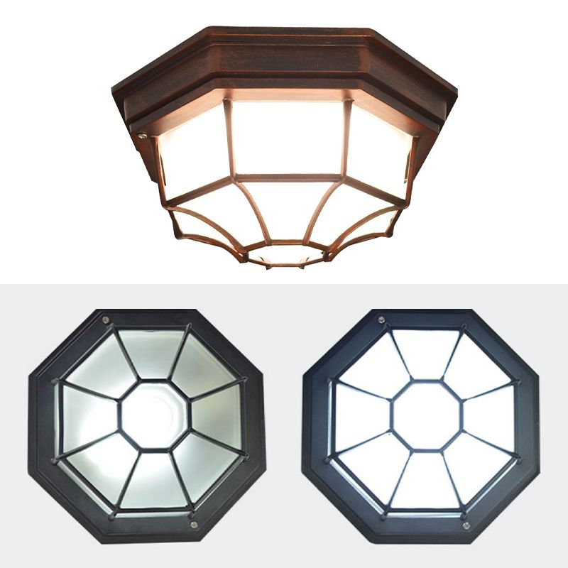 Waterdichte LED-plafondlamp Traditioneel inbouwlicht met glazen kap voor balkon
