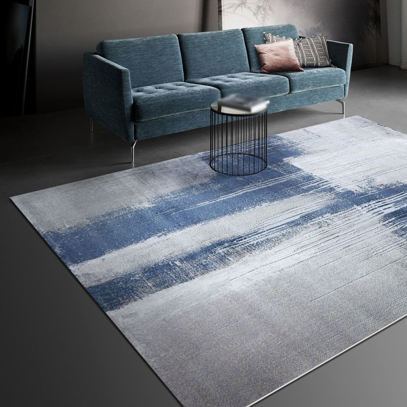 Grey Contemporary Carpet Polyester Graphic Carepet Washable Carpet for Living Room