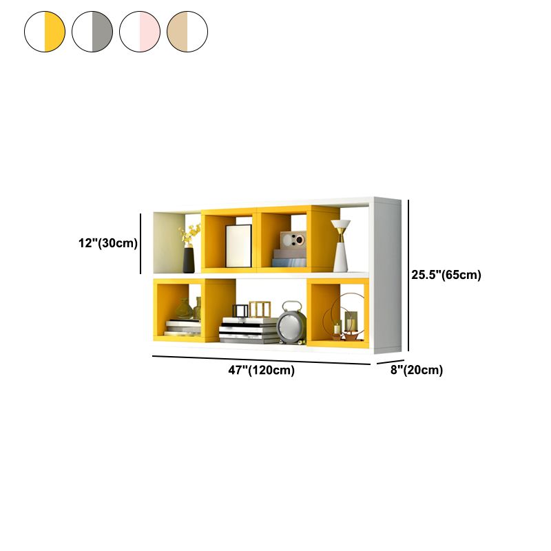 Modern Artificial Wood Bookcase Wall Mounted Bookshelf for Any Room