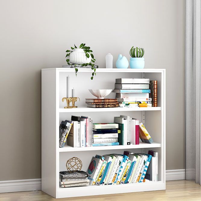 White and Black Modern Bookshelf Closed Back Wood Bookcase for Home
