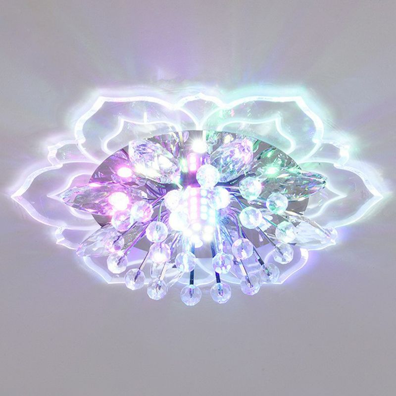 Blossom Crystal Flush Ceiling Light Contemporary Clear LED Flush Mount Lighting Fixture