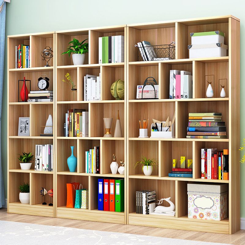 Closed Back Modern Style Bookcase Wood Bookshelf for Home Office