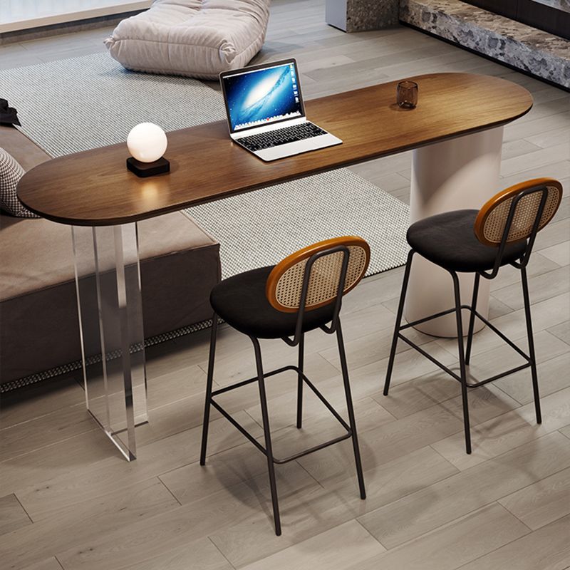 Contemporary Double Pedestal Bar Dining Table Solid Wood Dining Table