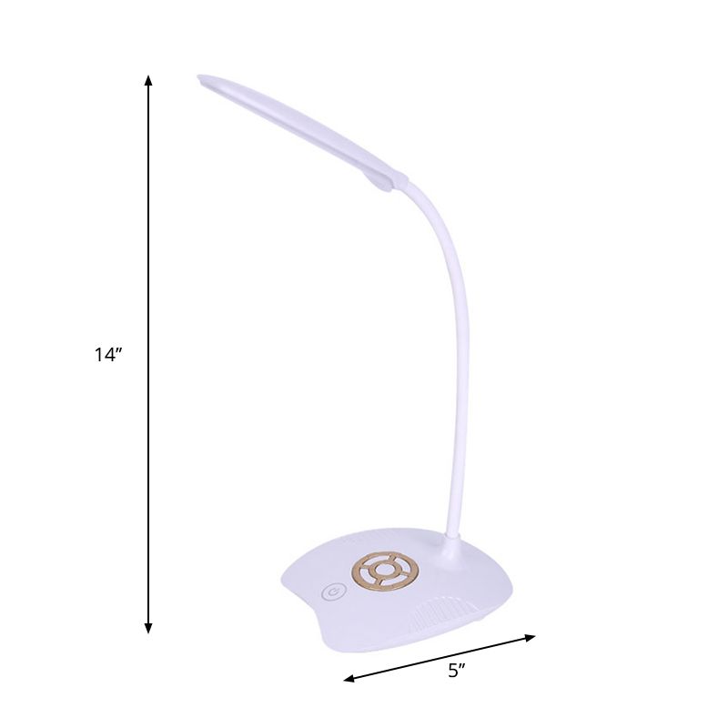 Silicone manguera ajustable escritorio de pie lámpara de mesa sensible al tacto LED moderno para estudio, rosa/dorado