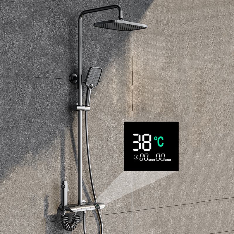 Wall Mounted Shower Arm Shower Faucet Metal Shower System with Slide Bar
