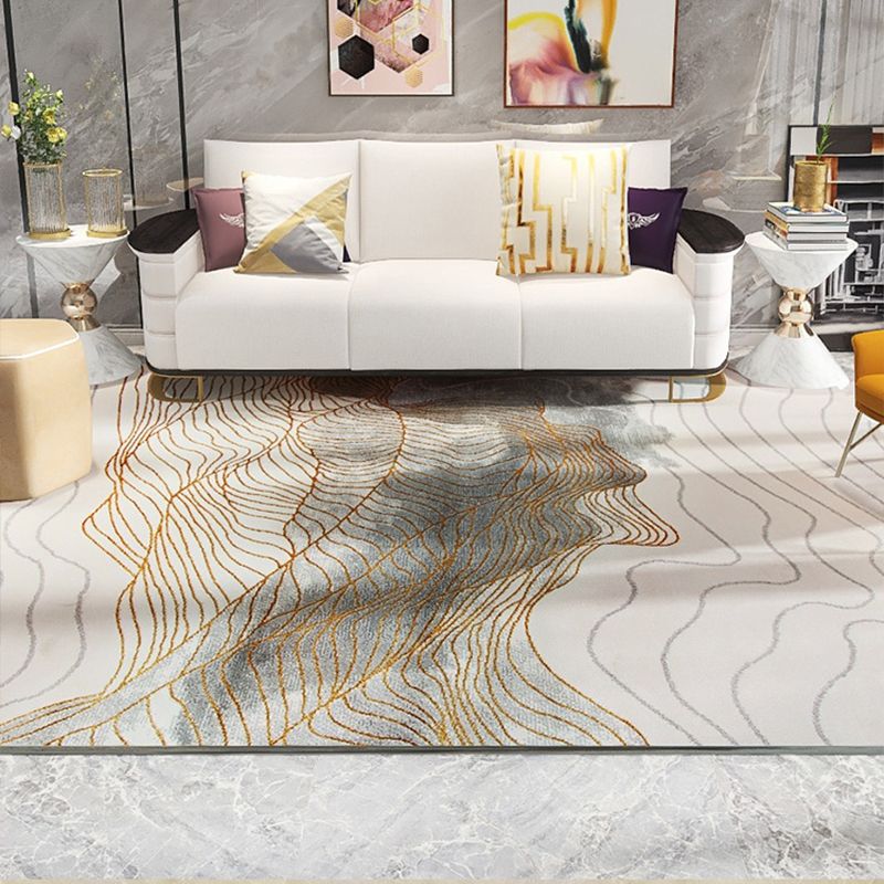 Novelty Abstract Pattern Rug Multi Colored Polypropylene Area Rug Easy Care Pet Friendly Carpet for Living Room