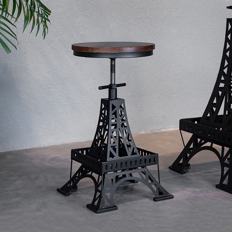 Industrial 1/2/3 Pieces Round Bar Table Set Solid Wood Bar Table Set for Dining Room