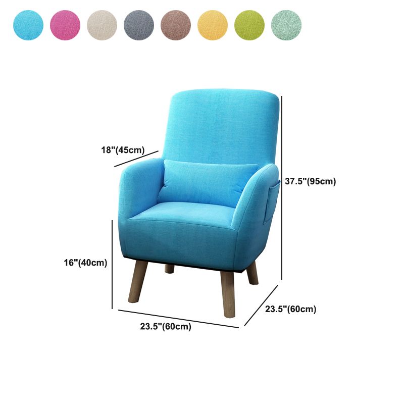 Arms Included Accent Chair Cotton Blend Chair With 4 Legs Base