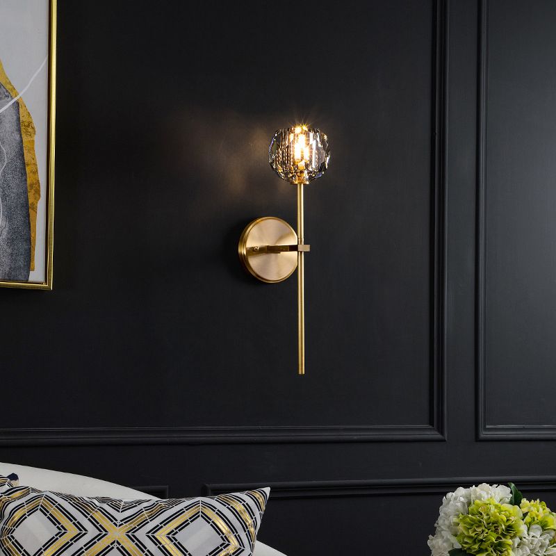 Luz nórdica estilo extravagante extravagante iluminación de pared global cristal 1 apliques de luz