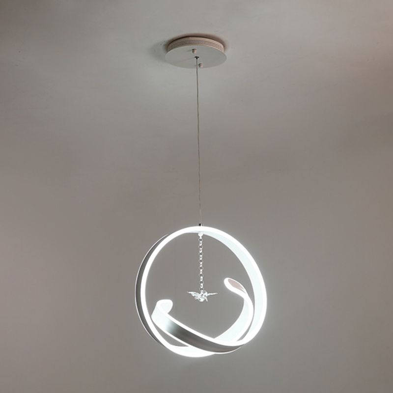 Twist Hanging Light Freeture Slease Stile Acrilico LEDELIO BIANCO LA LADULIRE LUCE DI PENDANTE, LUCE COLDA/BIANCA