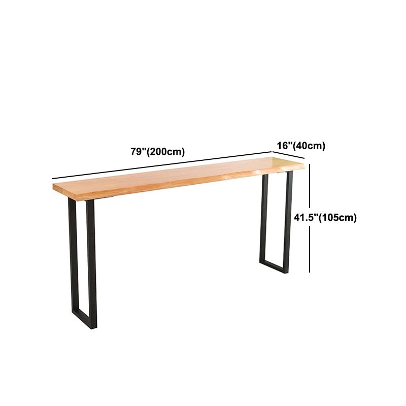 Rectangle Bar Dining Table Contemporary Bar Table with Black Sled Base