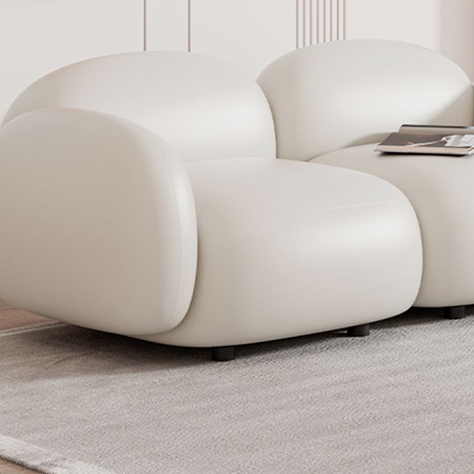Glam Seating Square Arm White Cushions Standard Living Room Settee