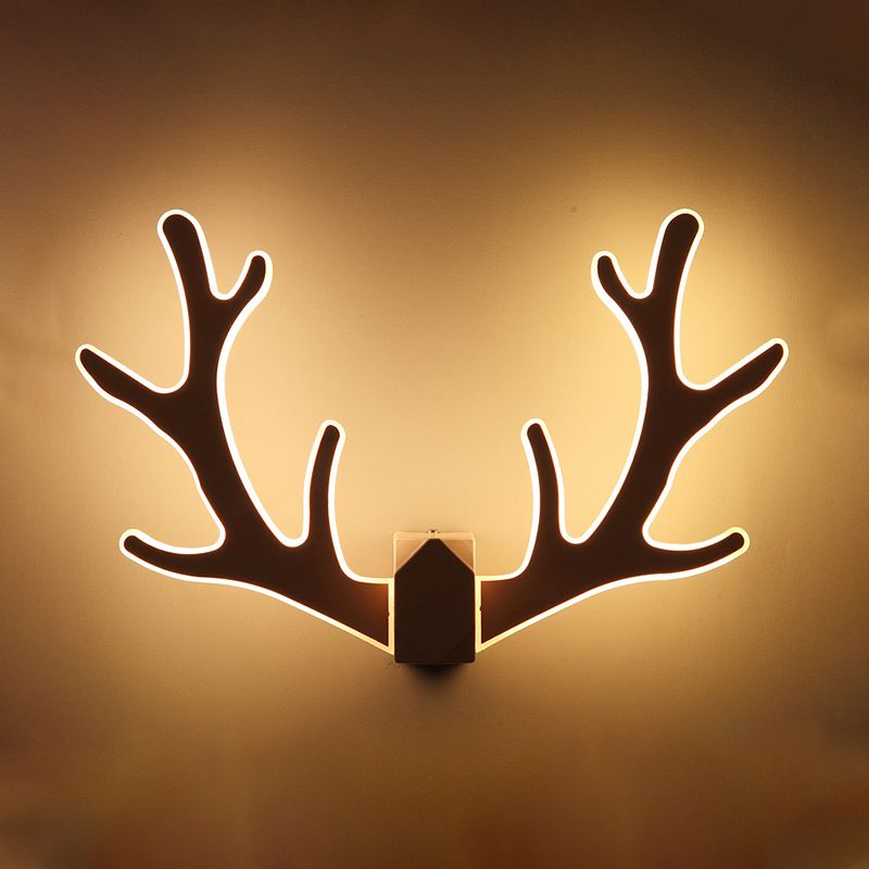 Macaron Nordic Style Sconce Light Antlers Acrylic and Plastic LED Wall Light Fixture