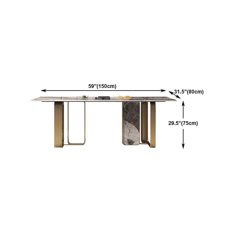 Scandinavian Style 1/3/4/5/6/7/8/9 Pieces Furniture Rectangle Sintered Stone Dining Set