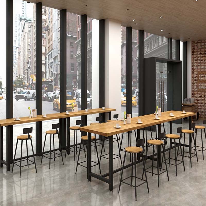 Contemporary Bar Stool Backrest Barstool with Black Metal Legs