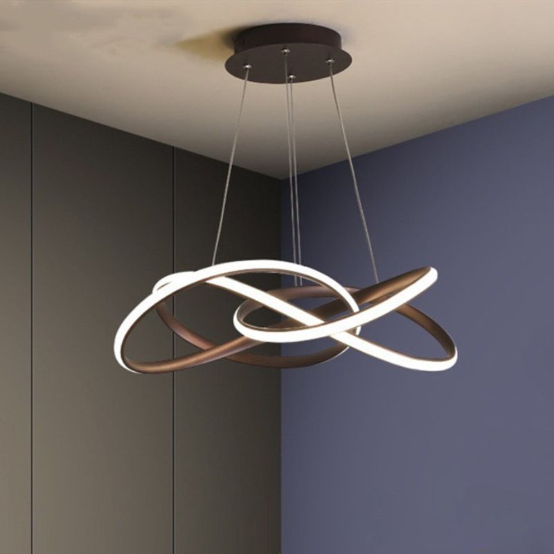 Lampada lampadina a LED contemporanea lampadario a pendente lampadario attorcigliato con tonalità metallica