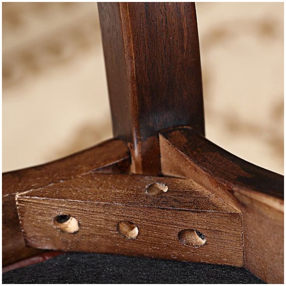 Victoria Style Rubberwood Chairs Open Back Side Kitchen Chairs Set