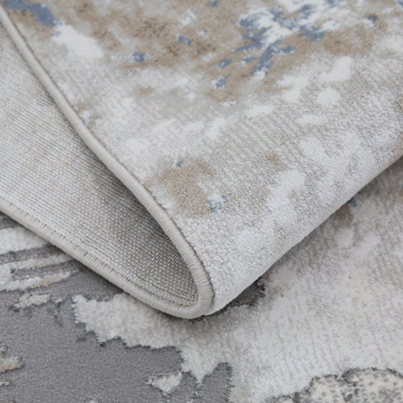 Tapis moderne gris bloc de couleur en Polyester, facile d'entretien, lavable, pour la décoration de la maison