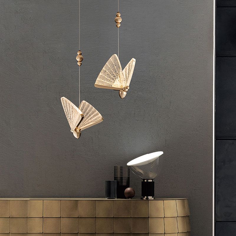 Metal Butterfly Shade Hanging Lights Modern Style Multi Head Hanging Mount Fixture for Restaurant