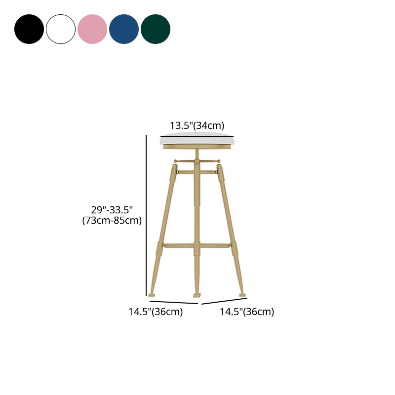 Glam Rotatable Liftable Counter Stool Iron Cashier Bar Stool with Cushion and Pedal