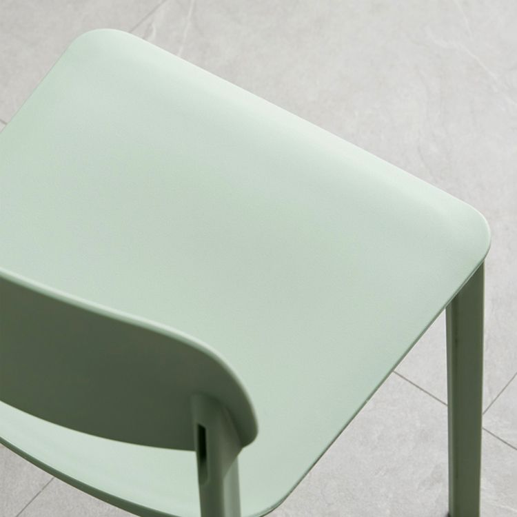 Silla lateral de plástico moderna para interiores y exteriores, silla lateral de comedor con respaldo abierto sin brazos