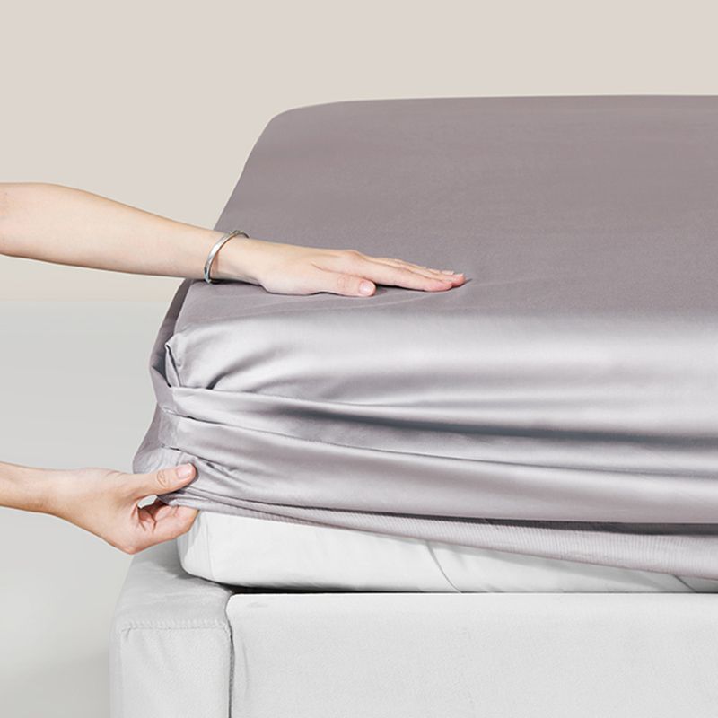 Bed Sheet Set Silk Solid Color Cooling Antimicrobial Breathable