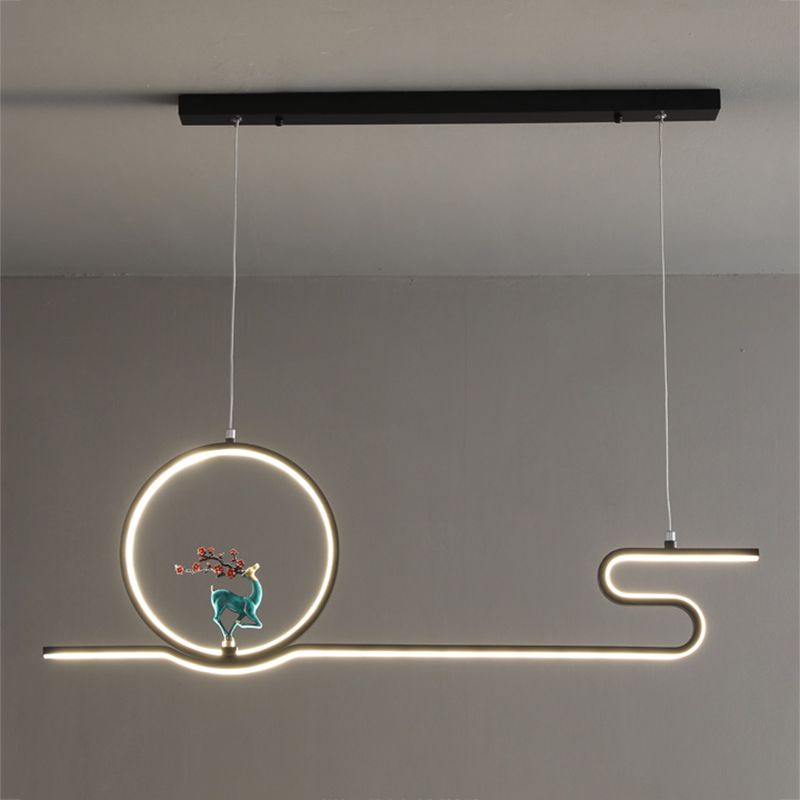 Estilo contemporáneo Luces colgantes de forma lineal Metal Lighting de 2 luces