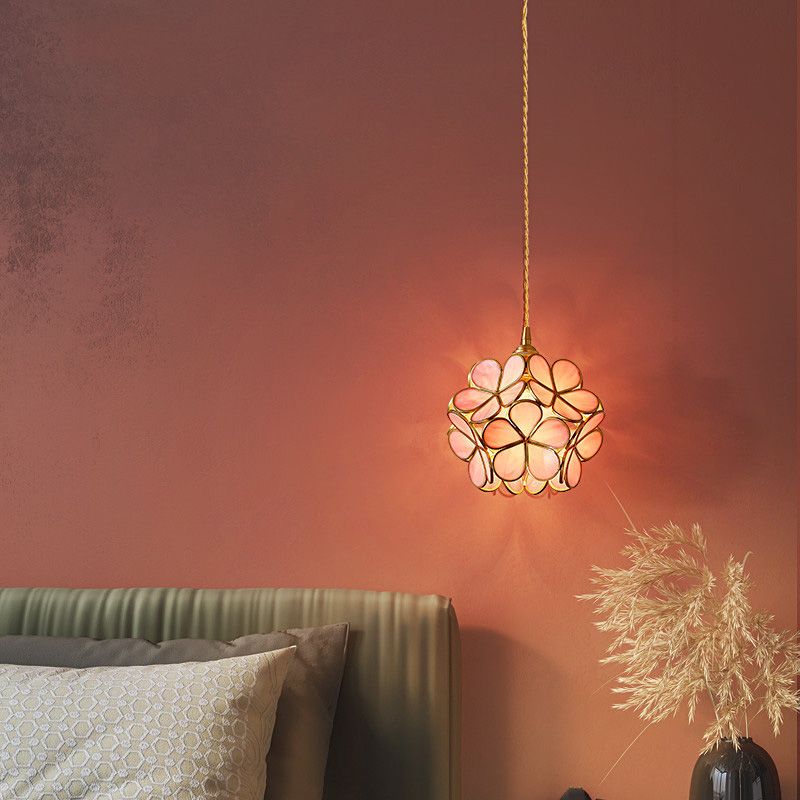 Mini plafonniers encastrés de style vintage traditionnel avec abat-jour en verre