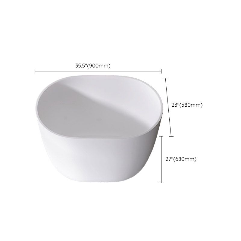 Modern Style Freestanding Bath Tub Oval Acrylic Soaking Bathtub in White