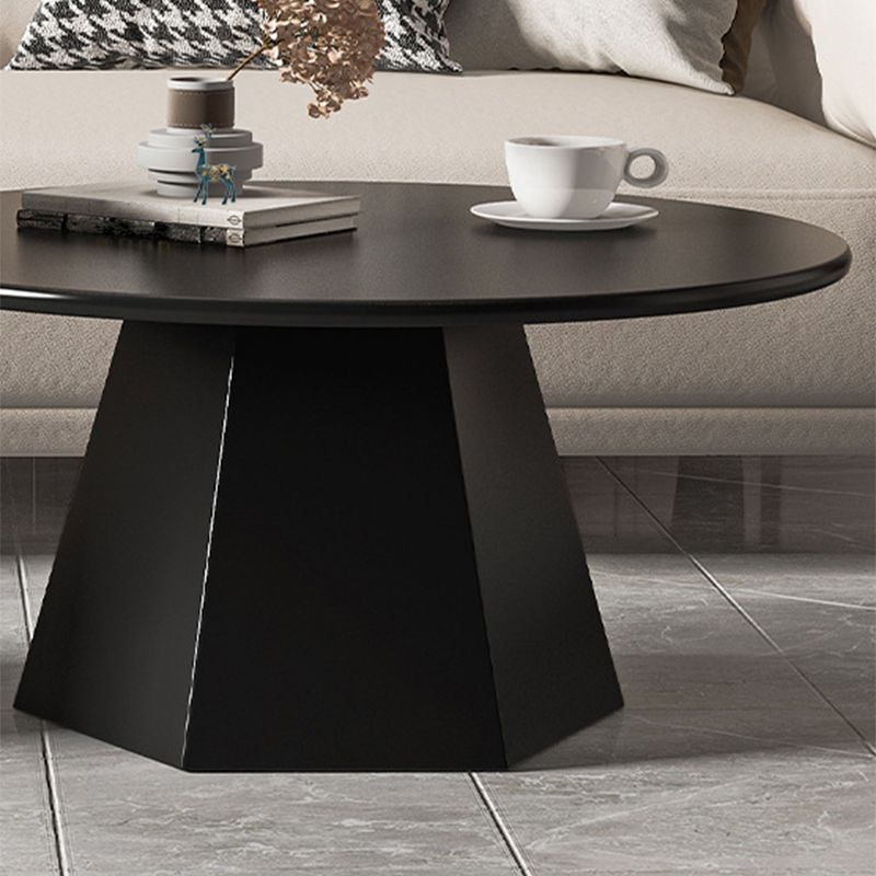 Ironwork Black/white Pedestal Base Design Round Coffee Table