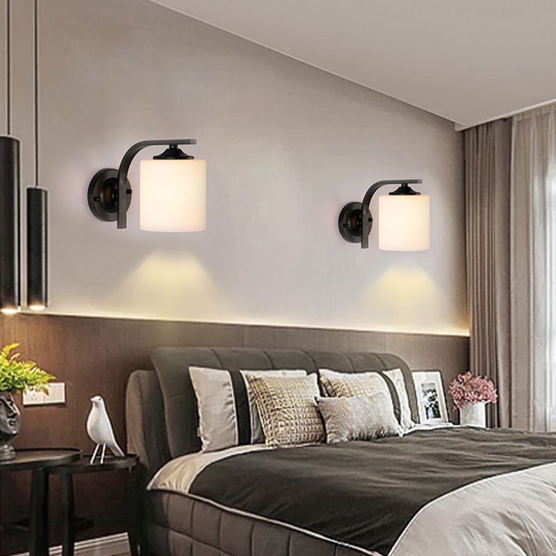 Modern Vanity Lighting Metal Wall Light Fixture in Black for Bathroom