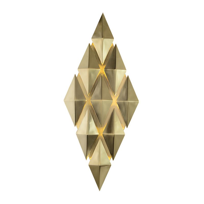 Electroplated Gold Diamond-shaped Wall Lamp Post-modern Style Metal Geometric Sconce Lights for Living Room