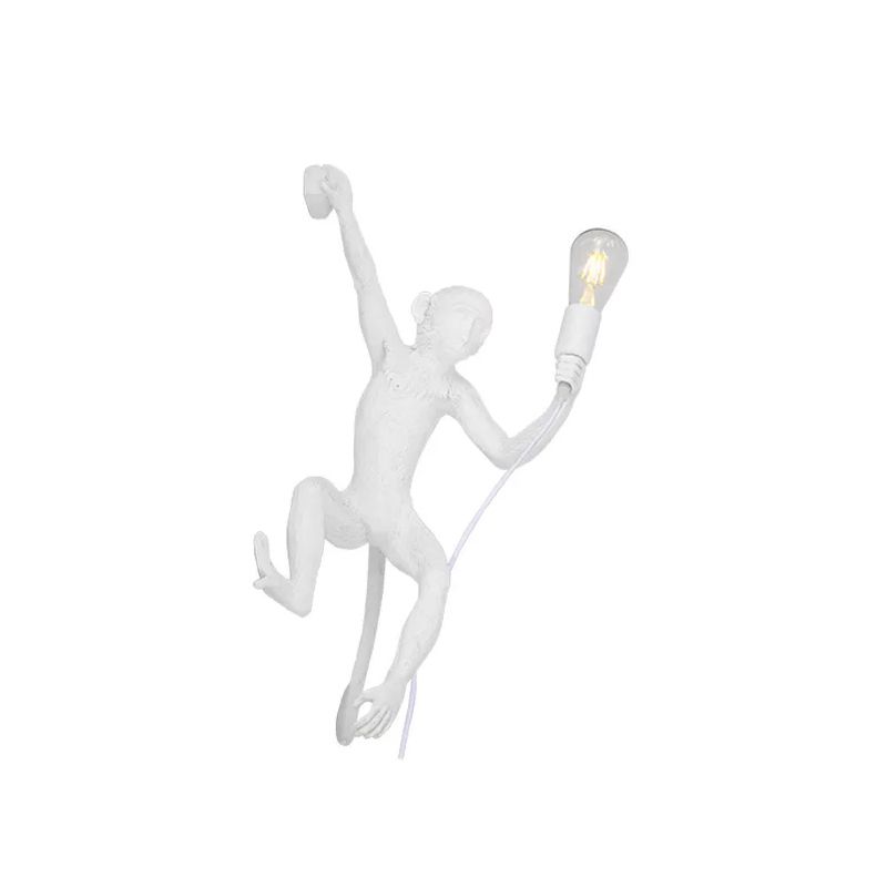 Monkey Monkey Monte Monte Montaggio della parete Art DECO DECO WHITE WALL SCONCE per foyer