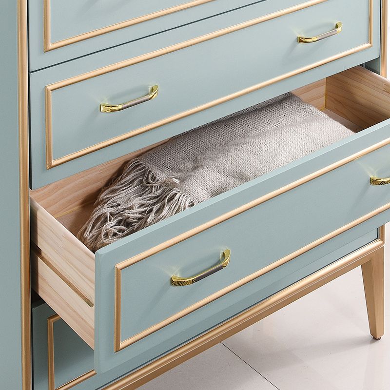 5 Drawers Accent Chest Modernism 47.2" Tall Solid Wood Cabinet