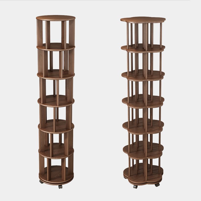 Scandinavian Style Bookshelf with Casters Bookcase for Home Office Study Room