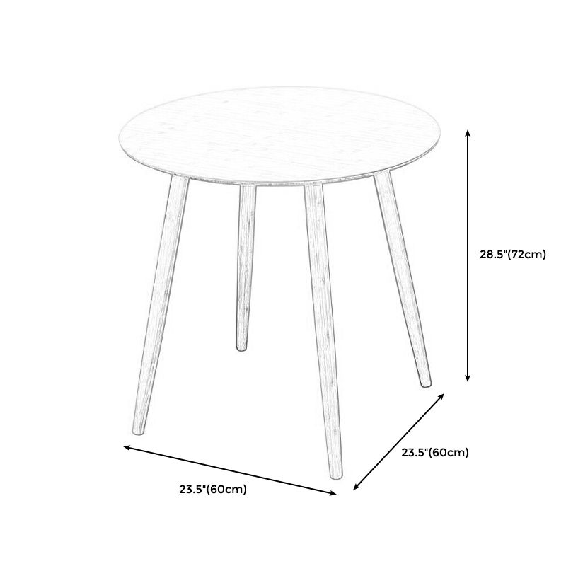 Brown/Natural Wood Living Room Side Table Round 4 Legs End Table