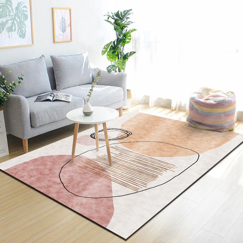 Dark Gray Lozenge Rug Polyester Modern Rug Washable Rug for Home Decor