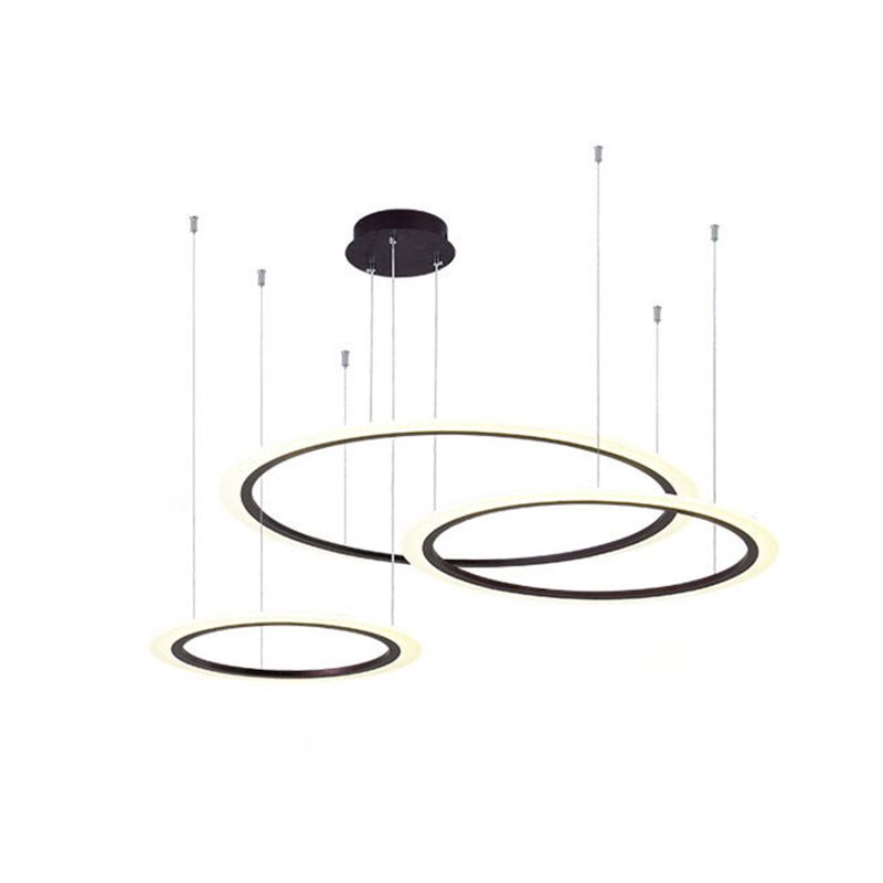 Grande moderno lampadario moderno multipli anelli lampadario apparecchi di illuminazione in metallo lampadario