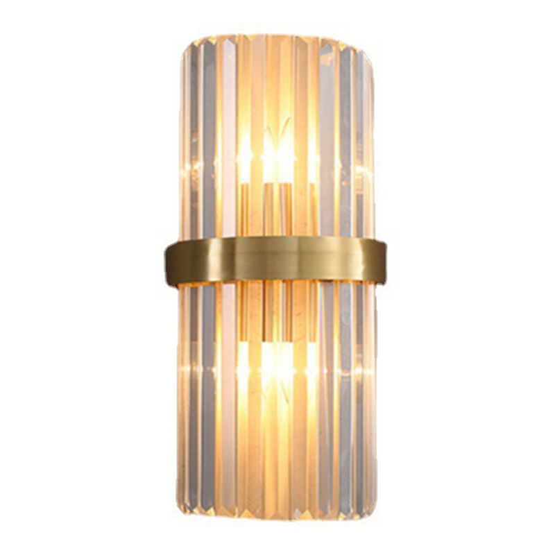 Modern Crystal Wall Light Geometric Gold 18" Wide Wall Sconce for Living Room