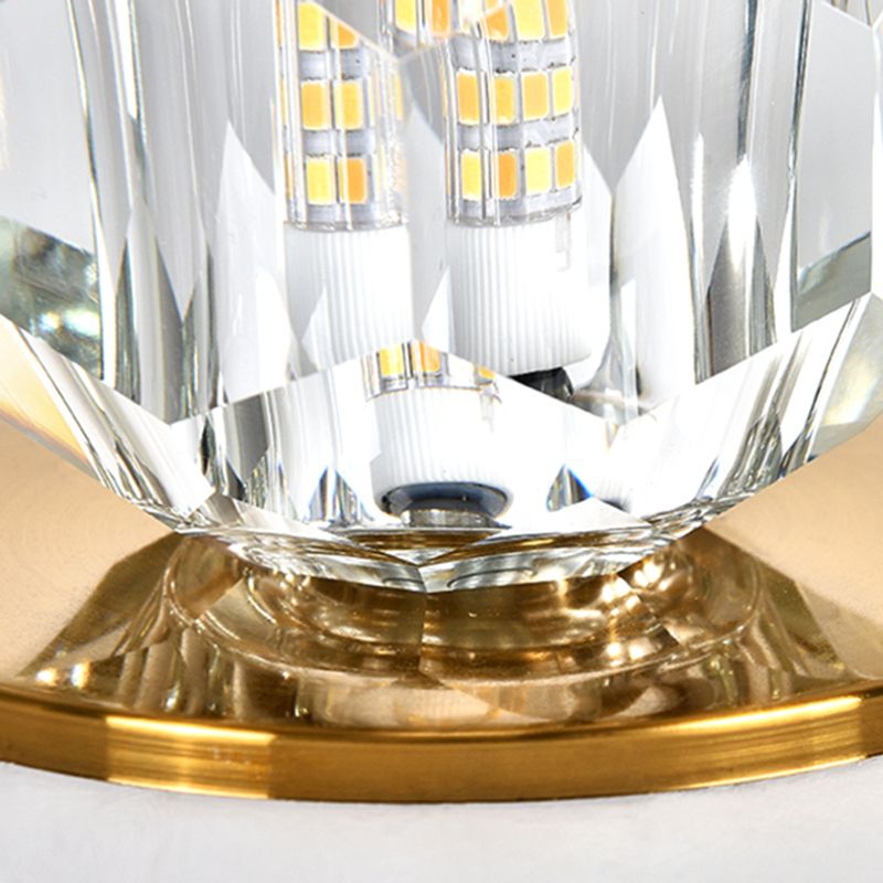 Crystal Ball Ceiling Light Fixture Simple 1 Bulb Brass Flush Mount Light for Aisle