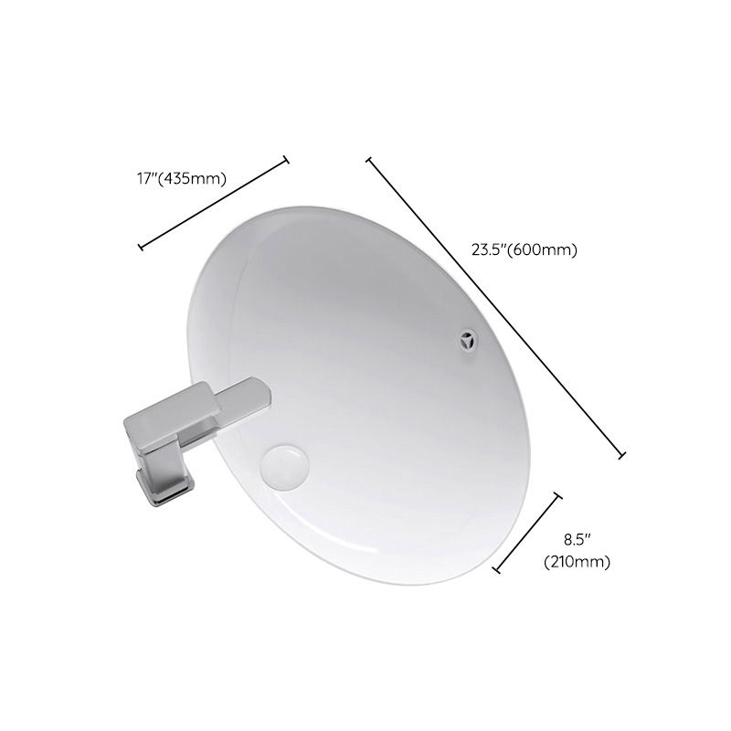 Modern Bathroom Sink Pop-Up Drain Porcelain Solid Color Oval-Shape Vessel Lavatory Sink