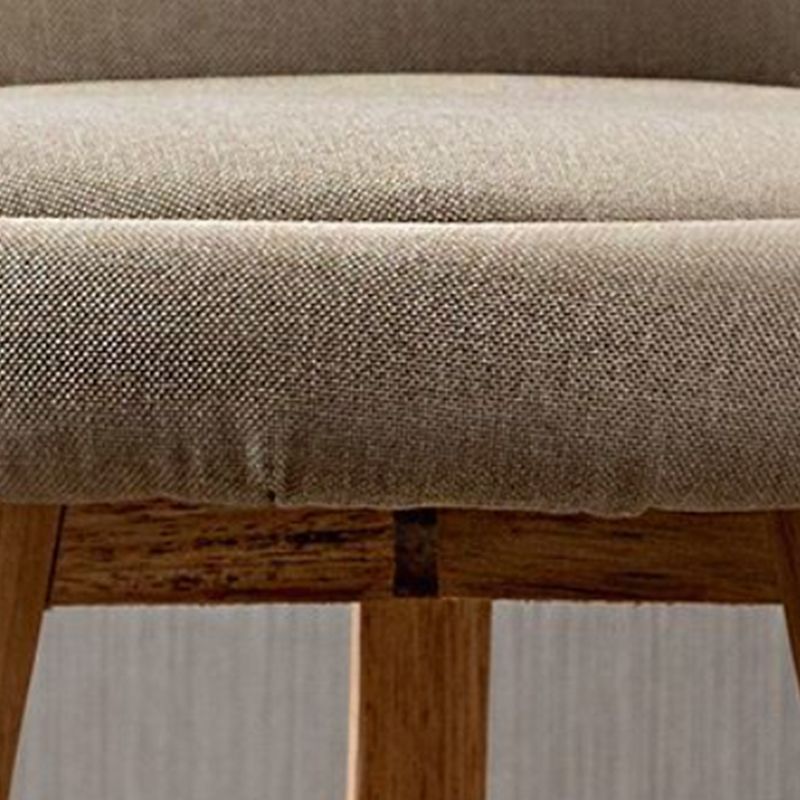 Nordic Armless Backrest Counter Stool Rubber Wood Bar Stool with Pedal