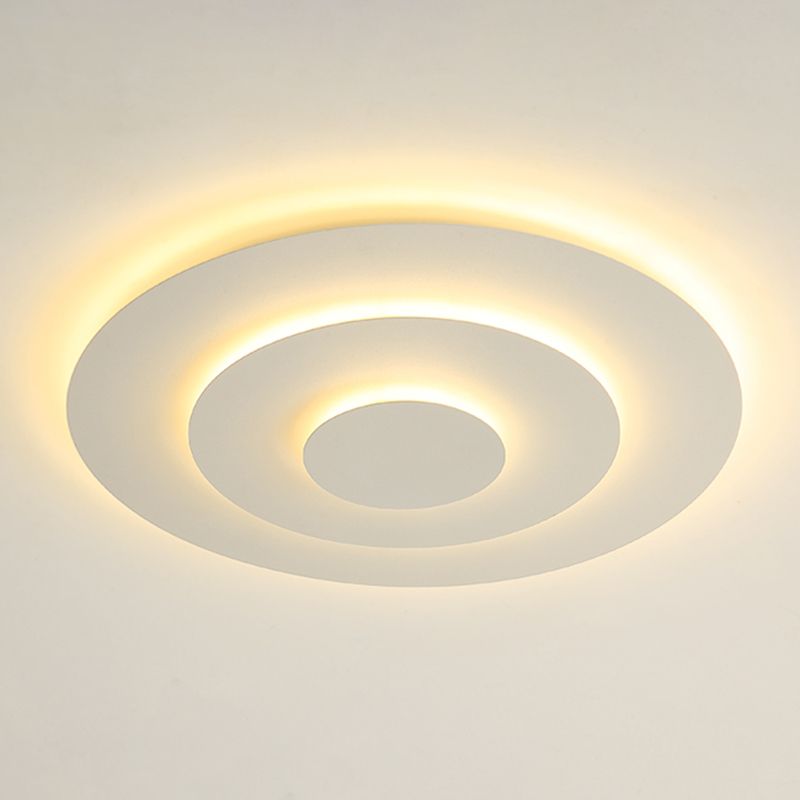 Lacquered Metal LED Flush Mount in Modern Concise Style Acrylic Geometric Ceiling Light in White