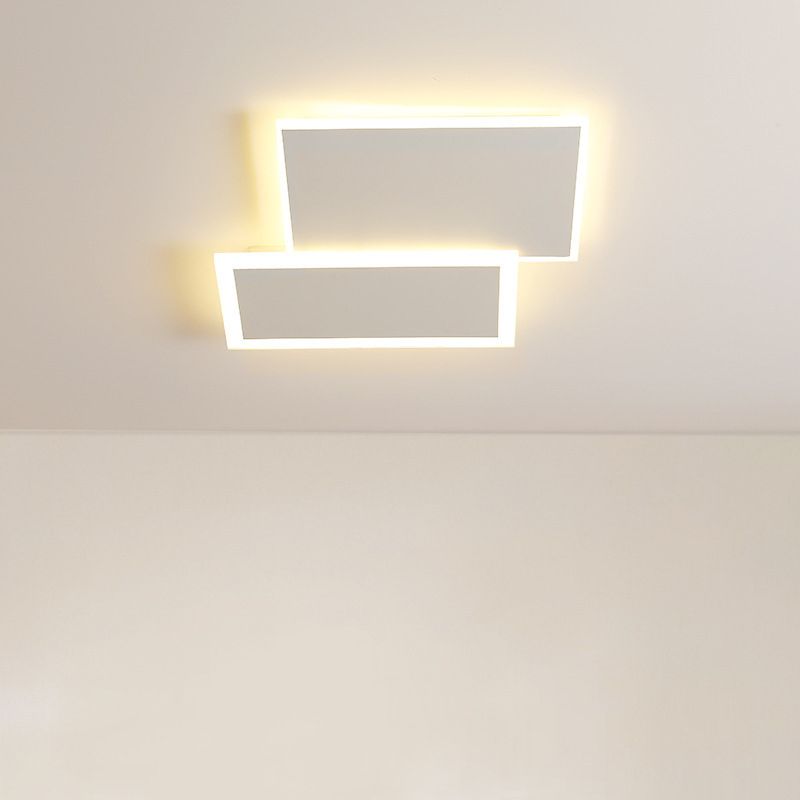Modernism White Flush Mount Lighting Unique Ceiling Light with Acrylic
