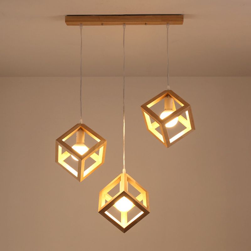 Lumières suspendues en bois massif moderne Géométrie Géométrie Alimin de support suspendu