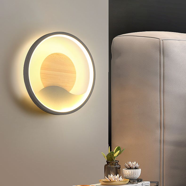 Aluminium afgeronde schaduw Wandlicht Moderne 1-licht LED-wand sconce voor slaapkamer