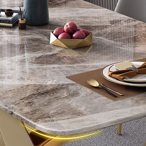 Modern Dining Table Set 1/5/7 Pcs Sintered Stone Dining Table with Armless Chairs