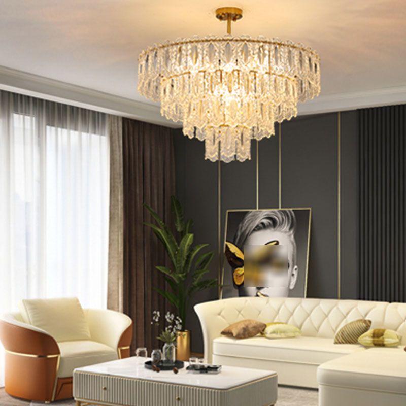 Luminaire ludique à plusieurs niveaux Éclairage de pendentif en verre moderne pour restaurant